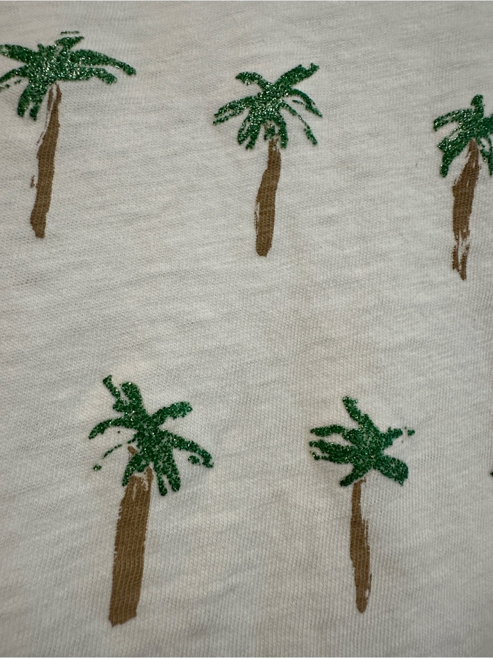 J. Crew White Tee with Palm Tree Grid - Picture 3 of 7